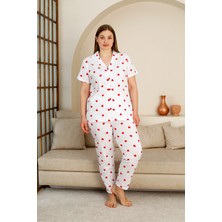 Nisanca Büyük Beden  Pamuk Düğmeli Kadın Pijama Takımı – Rahat ve Şık Gömlek Pijama Tasarımı