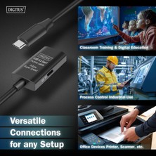 Dıgıtus Aktif USB 3.2 Gen1 5g Uzatma Kablosu, Usb-C - Usb-C, 5 Metre