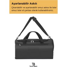 Tonny Black Orijinal  Önü Cepli Ayakkabı Bölmeli Geniş Hacimli Seyahat Antrenman Gym Fitness Spor Çantası