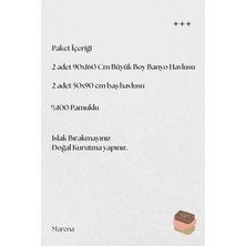 4 Parça Büyük Boy Banyo Havlu Takımı %100 Pamuklu Marena Antrasit Mürdüm