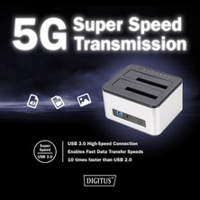 Dıgıtus USB 3.0 Çift Sata HDD Yerleştirme Istasyonu 2.5"/ 3.5 + Disk Klonlama