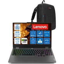 Lenovo Loq 15IRX9 Intel Core I7 13650HX 32GB Ddr5 4tb SSD RTX4060 8gb 115W 15.6" Fullhd 144HZ 300NITS IPS Freedos Taşınabilir Bilgisayar 83DV011HTRF12 + Zetta Çanta