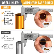 Haegs Tarp Kamp Direkleri, 2`li Set Teleskopik Alüminyum Tente Çadır Gölgelik Branda Direkleri, Çadır Direği, Kamp Çubukları, Gölgelik Çubukları, Gümüş