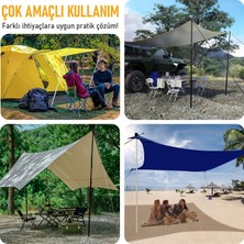 Haegs Tarp Kamp Direkleri, 2`li Set Teleskopik Alüminyum Tente Çadır Gölgelik Branda Direkleri, Çadır Direği, Kamp Çubukları, Gölgelik Çubukları, Gümüş