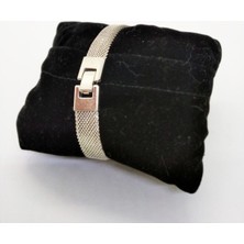 Bengü Accessories Gümüş Kaplama Kemer Tasarımlı Zirkon Taşlı Bileklik