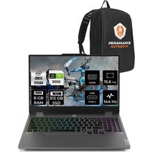 Lenovo Loq i5 12600HX RTX 3050 Gaming Laptop 8GB RAM 512GB SSD 15.6" FHD 144Hz FreeDOS + Per4 Çanta 83GS00PCTRP302