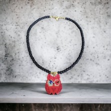Bengü Accessories Miyuki Bilge Baykuş Tasarımlı , Lav Taşlı Tasarım Kolye