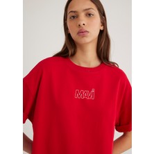 Mavi Mavi Logo Baskılı Kırmızı Tişört 1611592-82054