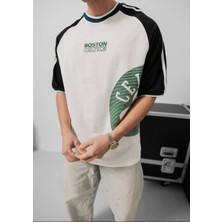 Oversıze Celtıc Full Likra Penye Tişört - C Boston Oversıze T-Shırt