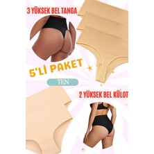 Red İç Giyim Yüksek Bel Slip Külot - Yüksek Bel Pamuk Tanga 5'li Paket (Yumuşak, Esnek, Likralı)