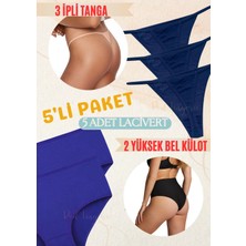 Red İç Giyim Yüksek Bel Slip Külot-Ip Askılı Tanga Pamuklu 5'li Paket (Likralı, Yumuşak,esnek Kumaş)