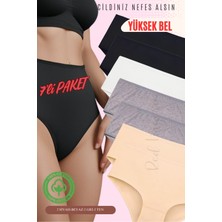 Red İç Giyim Yüksek Bel Pamuklu Büyük Beden Bato Kadın Külot 7'li Paket (Battal Boy)