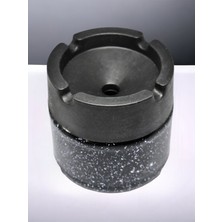 Dore Voir Cam Kül Tablası 8x8.5  cm -Siyah Noktacıklı