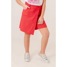 Kız Çocuk Renkli Keten Şort Etek 2876