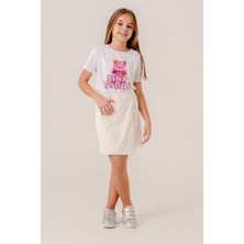 Kız Çocuk Renkli Keten Şort Etek 2876