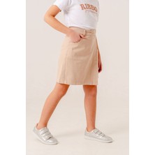 Kız Çocuk Renkli Keten Şort Etek 2876