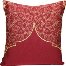 Belıeve Ramazan Jakarlı Dokuma Goblen Dekoratif Kırmızı Kırlent 45 x 45