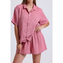 Duin Collection Pembe Müslin Şortlu Takım