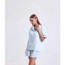 Duin Collection Bebe Mavisi Müslin Şortlu Takım