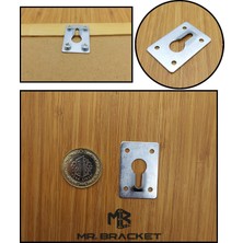 10 Ad. Gizli Çerçeve Askısı Büyük - Metal Tablo Askı Aparatı - Vidalı Fotoğraf Resim Asma Kancası