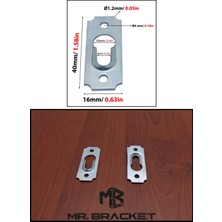 10 Ad. Gizli Çerçeve Askısı Bombeli Dar Model - Metal Tablo Askı Aparatı - Vidalı Resim Asma Kancası