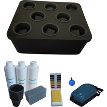 TarımSuda Topraksız Tarım Mini Set Siyah Hidroponik Set Suda Tarım Hobi Seti