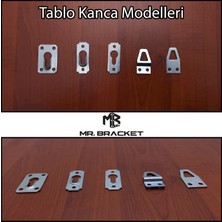 10 Ad. Çerçeve Askısı Düz Dar Model - Metal Tablo Askı Aparatı - Vidalı Fotoğraf Resim Asma Kancası