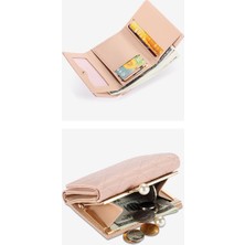 Cüzdan Kadın Kısa Değişim Moda Çoklu Kart Yuvası Kart Tutucu (Yurt Dışından)