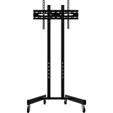 ALPIN TV/Fuar Standı Metal Ayaklı Tekerlekli TV Sehpası/Ünitesi 40” inç – 75” inç