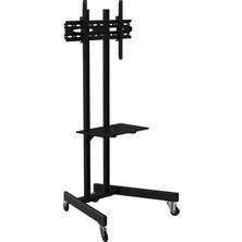 ALPIN TV/Fuar Standı Bilgisayar Askı Aparatlı Metal Tekerlekli TV Sehpası/Ünitesi 40” inç – 75” inç
