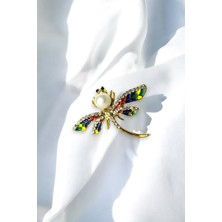 Trend Aksesuar Renkli Taşlı Yusufçuk Broş