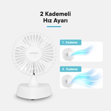 Everest  Beyaz Everest EFN-504 Taşınabilir Masaüstü Beyaz USB Fan.