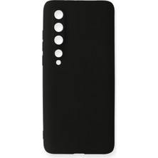 Bilişim Akademi Xiaomi Mi 10 Kılıf Slikon Kılıf Düz Renk Kılıf Koruyucu Kılıf - Siyah
