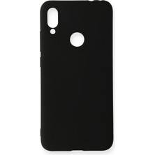 Bilişim Akademi Xiaomi Redmi Note 7 Kılıf Slikon Kılıf Düz Renk Kılıf Koruyucu Kılıf - Siyah