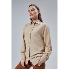 Kadın Salaş Kalıp Keten Gömlek