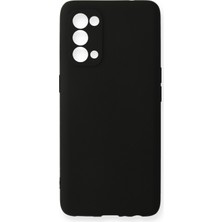 Bilişim Akademi Oppo Reno 5 Kılıf Slikon Kılıf Düz Renk Kılıf Koruyucu Kılıf - Siyah