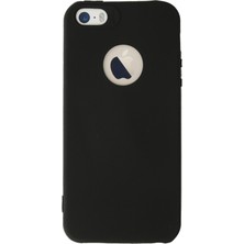 Bilişim Akademi Apple iPhone 5 Kılıf Slikon Kılıf Düz Renk Kılıf Koruyucu Kılıf - Siyah