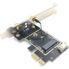 Steldalar Ngff M2 Kablosuz Kart Pcı-E Pcie Masaüstü Bluetooth Dönüştürücü Adaptör Için 2 Ac Anten ile Intel AX200 9260AC 8265NGW (Yurt Dışından)