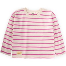 Cigit Çizgili Mevsimlik T-Shırt 1-10 Yaş Fuşya