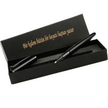 Mat Siyah Kişiye Özel Lüks Roller Kalem Kişisel Yazılı Kutu