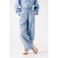 Kız Çocuk Lastikli Keten Pantolon 2571