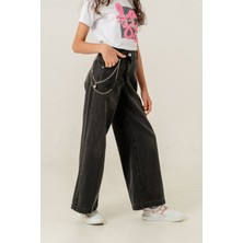 Kız Çocuk Bol Basic Kot Pantolon 2183