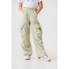 Kız Çocuk  Beli Lastikli Kargo Pantolon 2572