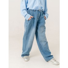 Kız Çocuk Kemer Pileli Kot Pantolon 2180