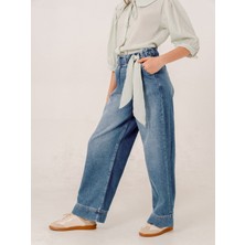 Kız Çocuk Geniş Köprülü Kot Pantolon 2195