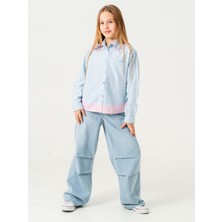 Kız Çocuk Diz Kırmalı Kot Pantolon 2185