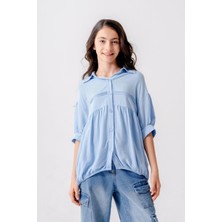 Giyicem Kız Çocuk Roba Nervürlü Gömlek 3164