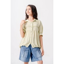 Giyicem Kız Çocuk Roba Nervürlü Gömlek 3164