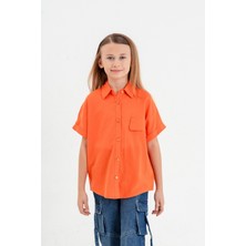 Cebi Süslü Kız Çocuk Gömlek 3107