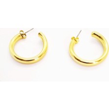 Altın Kaplama Orta Boy Halka Küpe